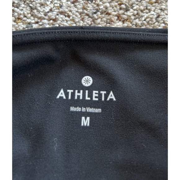 ATHLETA size M Shine Salutation 7/8 Leggings MESH PANELS 871034 BLACK Q23 - Picture 3 of 5